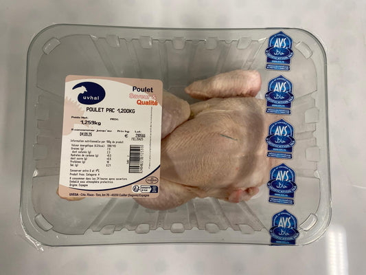 Poulet PAC AVS en barquette - env 1.2KG