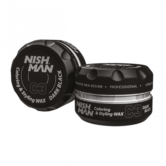 Cire capillaire colorante Noire NISH MAN -100ML
